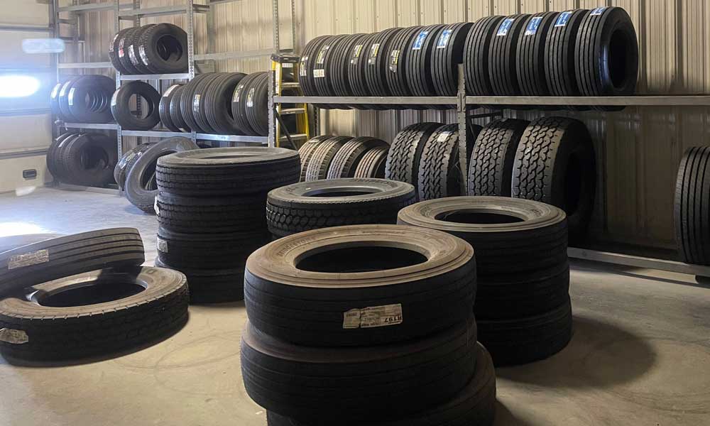 Commercial truck tires from major brands like BlackHawk, Faulken, Sumitimo, BF Goodrich, Bridgestone, and Michelin are available at Redwine International in Emporia, Va