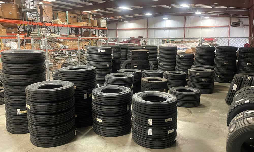 Commercial truck tires from major brands like BlackHawk, Faulken, Sumitimo, BF Goodrich, Bridgestone, and Michelin are available at Redwine International in Emporia, Va